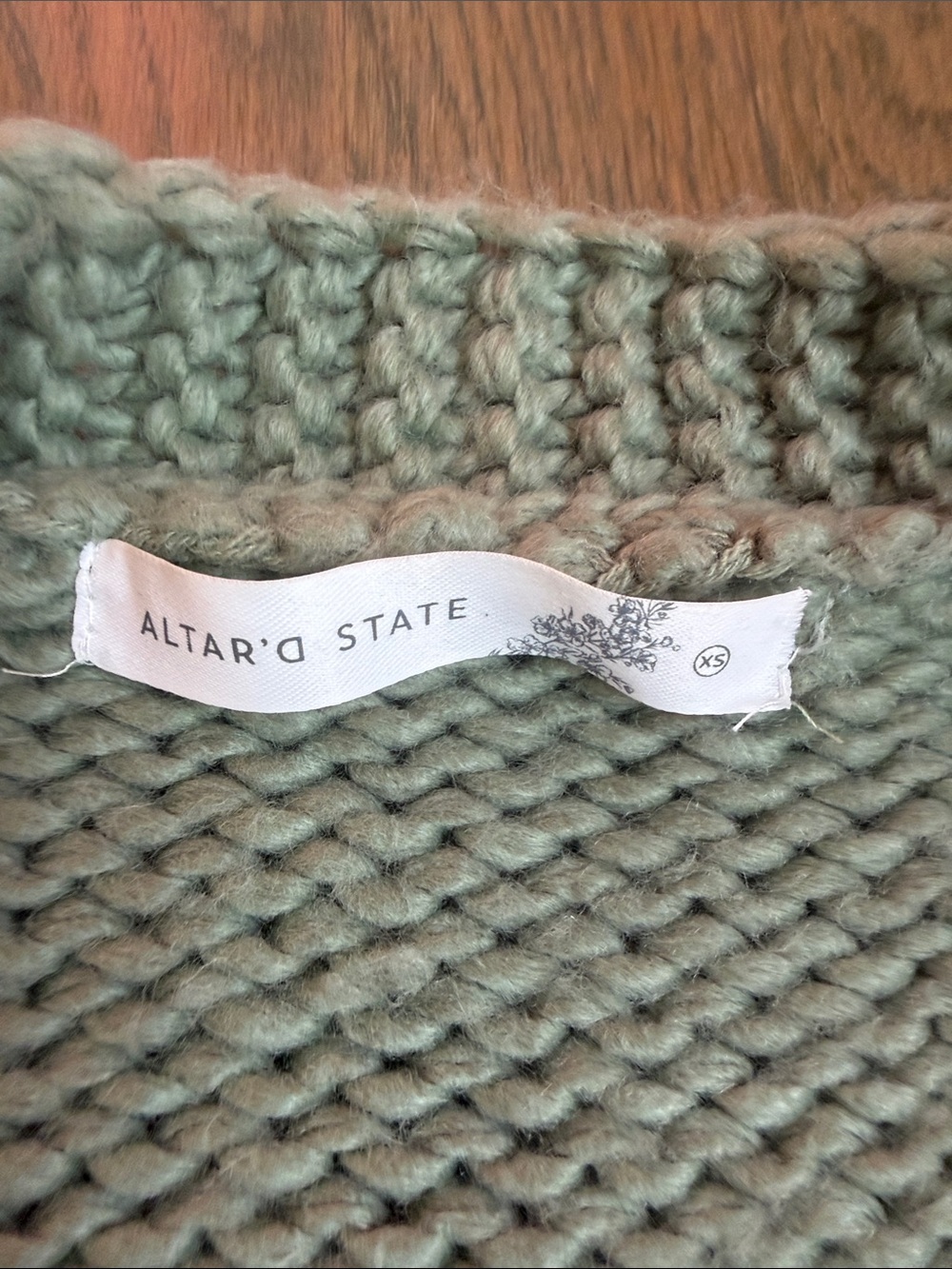 Daisy Appliqué Knit Cardigan Sweater - Sage Green - Picture 2 of 6